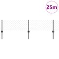 vidaXL Sieťový plot s stĺpom 25 x 0,4 m PVC potiahnutá oceľ Sivá