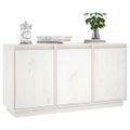 vidaXL Komoda biela 111x34x60 cm borovicový masív