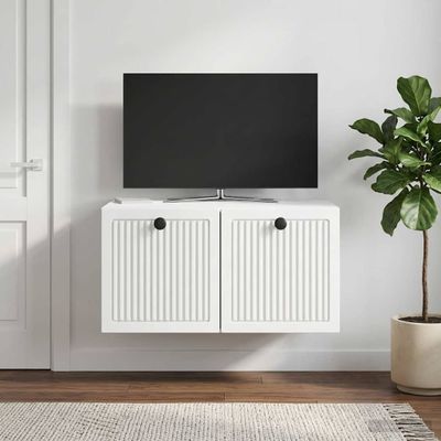 vidaXL Nástenná TV skrinka Biela 59,5 x 41 x 30 cm Kompozitné drevo