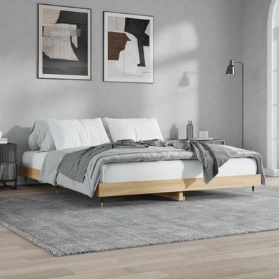 VidaXL Rám postele bez matraca Dub Sonoma 200x200 cm Konštrukcia dreva