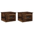 vidaXL Nástenné nočné stolíky 2 ks dymový dub 41,5x36x28cm