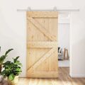 vidaXL Posuvné dvere 100 x 210 cm Borovicový masív Prírodná a biela