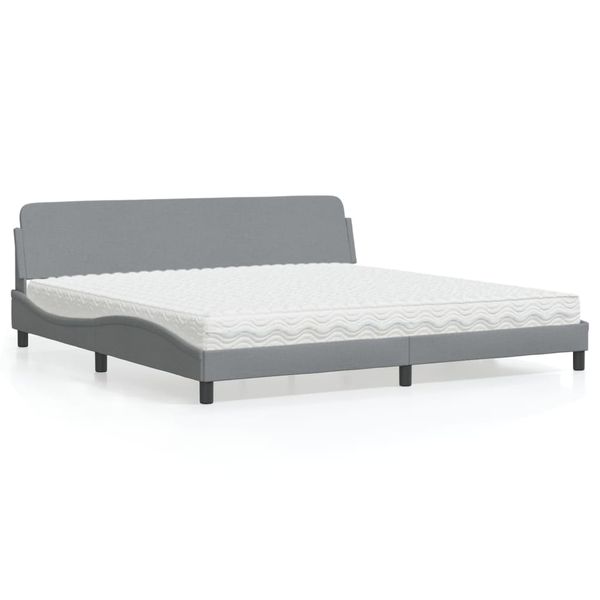 vidaXL Posteľ s matracom Dover bledosivá 200x200 cm látka