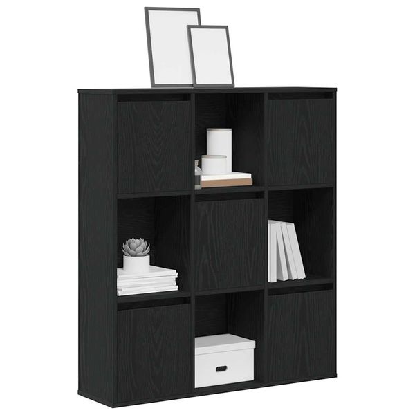 vidaXL Knižnica čierny dub 89x24x101,5 cm kompozitné drevo