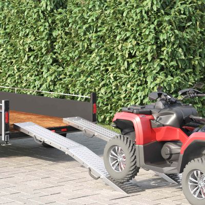 vidaXL Skladacia rampu 200 kg na rampu 2 pcs Strieborná