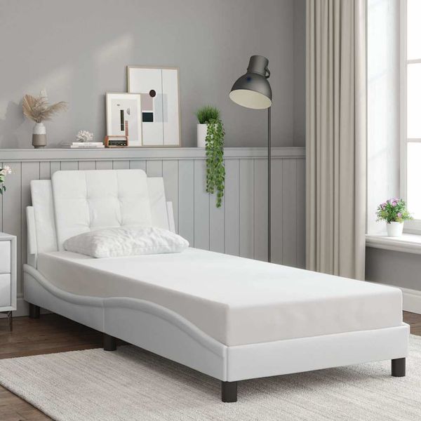 vidaXL Rám postele bez matraca Zadar biely 90x200 cm umelá koža