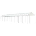 vidaXL Altánok so strechou, biely 20,07x2,28x2,69 m, polyetylén
