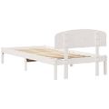 vidaXL Rám postele Biela 80 x 200 cm Masívne borovicové drevo