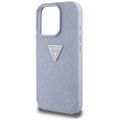 Guess Hardcase PU Grained Hot Stamp 4G Triangle Metal Case pre iPhone 16 Pro Max 6,9" Fialová