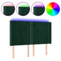 vidaXL Čelo postele s LED tmavozelené 147x16x118/128 cm zamat
