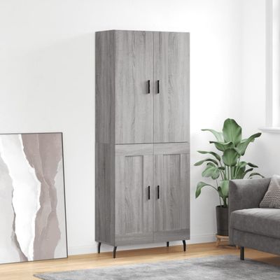 vidaXL Vysoká skrinka sivý dub sonoma 69,5x34x180 cm spracované drevo