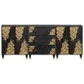vidaXL Set kabinetov do kúpeľne 3 ks 180 x 33 x 75 cm Čierna