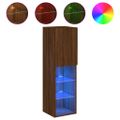 vidaXL TV skrinky s LED svetlami 2 ks hnedý dub 30,5x30x102 cm