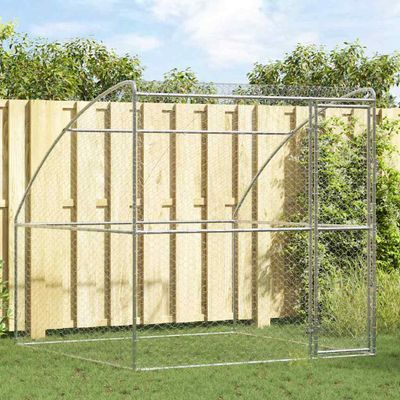 vidaXL Psí kennel s úložiskom Strieborná 2 x 2 x 2 m Pozinkovaná oceľ