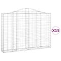 vidaXL Oblúkové gabionové koše 15 ks 200x30x140/160 cm pozink. železo