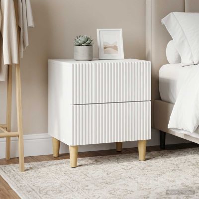 vidaXL Nočný stolík 2 ks Biela 43 x 34,5 x 48 cm Kompozitné drevo