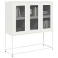 vidaXL Komoda biela 100,5x39x107 cm oceľ valcovaná za studena