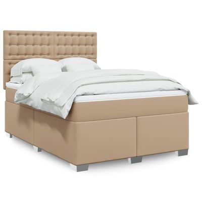 vidaXL Boxspring posteľ s matracom kapučínová 160x200 cm umelá koža
