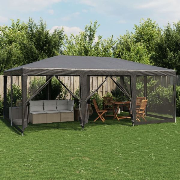 vidaXL Párty stan s 10 sieťkovanými bočnými stenami antracit 6x4m HDPE