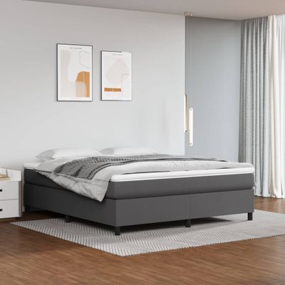 vidaXL Posteľný rám s boxspringom sivý 180x200 cm umelá koža
