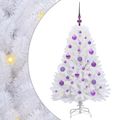 vidaXL Umelý Sklápací Vianočný Stromček Biela 120 cm PVC a oceľ