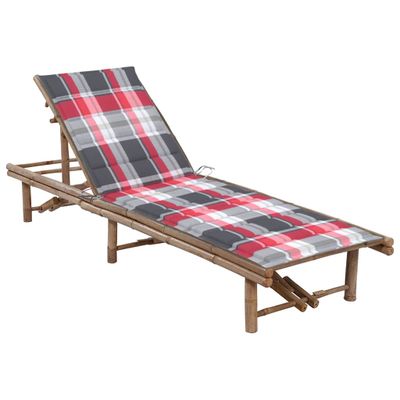 vidaXL Záhradné ležadlo s podložkou bambus