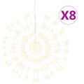 vidaXL Vianočné svietiace hviezdy 140 LED 8 ks teplé biele 17 cm