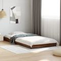 vidaXL Posteľný rám hnedý dub 90x200 cm kompozitné drevo a kov