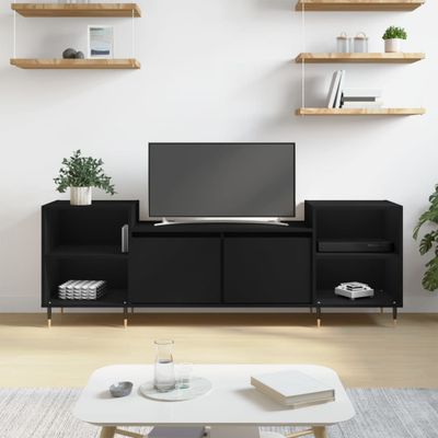 vidaXL TV skrinka čierna 160x35x55 cm spracované drevo