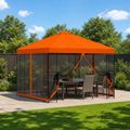 vidaXL Záhradný altánok so bočnými stenami 3 x 3 m Oranžová