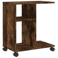 vidaXL Bočný stolík kolieska dymový dub 50x30x55 cm kompozitné drevo
