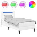 vidaXL Rám postele s matracom Biela 90 x 190 cm Umelá koža