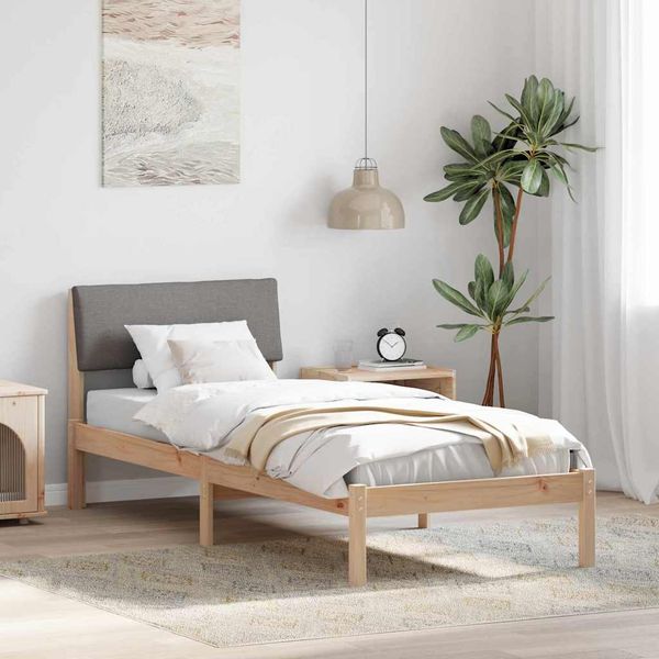 vidaXL Rám postele Hnedá a taupe 75 x 190 cm Borovicový masív
