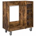 vidaXL Golfová skriňa s kolesom Dymová dub 90 x 45 x 98 cm