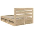 vidaXL Rám postele Sonoma dub 150 x 200 cm Masívne borovicové drevo