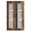 vidaXL Nástenný sklenený kabinet LUCCA Staré drevo 60 x 31 x 100 cm