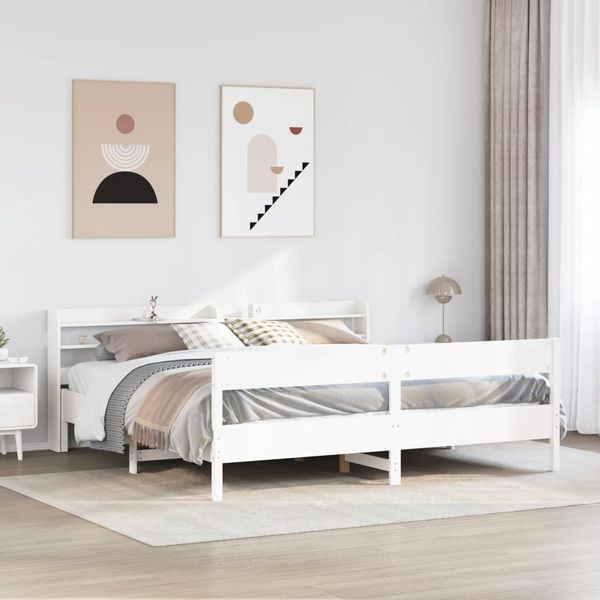 vidaXL Posteľ bez matraca biela 200x200 cm masívna borovica