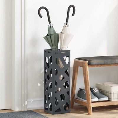 vidaXL Stojan na slnečník s úložiskom Antracit 15,5 x 15,5 x 49 cm Kov