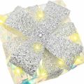 vidaXL Osvetlená vianočná darčeková krabica 3 ks 150 LED Teplá biela