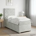 vidaXL Posteľ boxspring s matracom Svetlosivá 80 x 200 cm Zamat