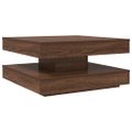 VidaXL Konferenčný stolík otočný o 360 stupňov hnedý dub 70x70x34,5 cm