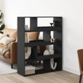 vidaXL Deliaca stena čierna 100x33x125,5 cm kompozitné drevo