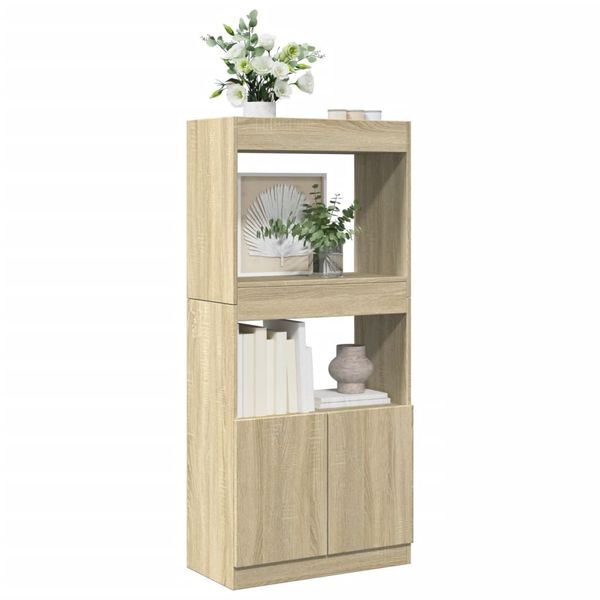 vidaXL Vysoká skrinka dub sonoma 63x33x140 cm kompozitné drevo