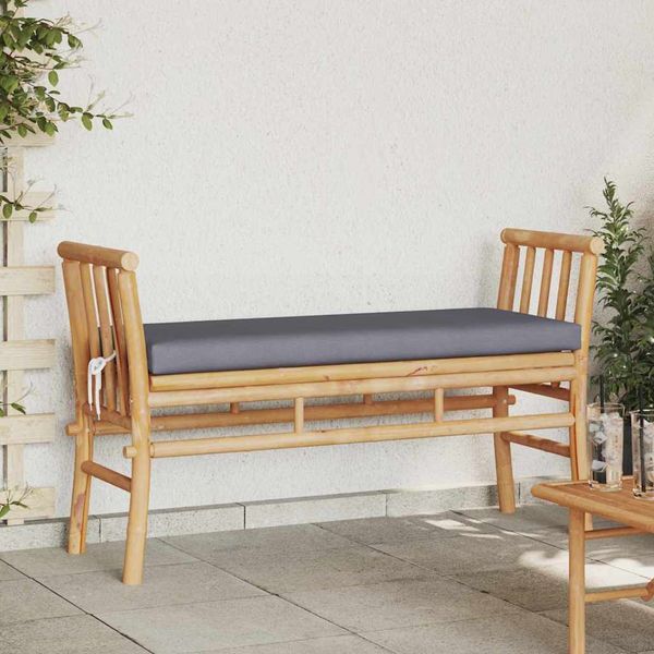 vidaXL Záhradná lavička s vankúšom Hnedá 110 x 38 x 65 cm Bambus