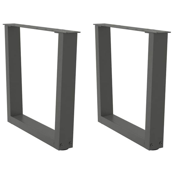 vidaXL Nohy konferenčného stolíka v tvare V, 2 ks, antracitové, 50 x (42-43,3) cm, oceľ