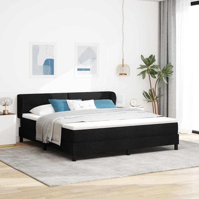 vidaXL Posteľ s pružinovým rámom Čierna 180 x 200 cm látka