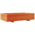 vidaXL Záhradný kvetináč voskovohnedý 110x60x26,5 cm masívna borovica