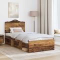 vidaXL Rám postele Staré drevo 100 x 200 cm Masívne borovicové drevo
