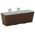 vidaXL Zábradlie 2 ks Hnedá 50 x 17 x 17 cm Kov