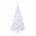 vidaXL Umelý vianočný stromček s 300 LED-i Biela 180 cm PVC a oceľ